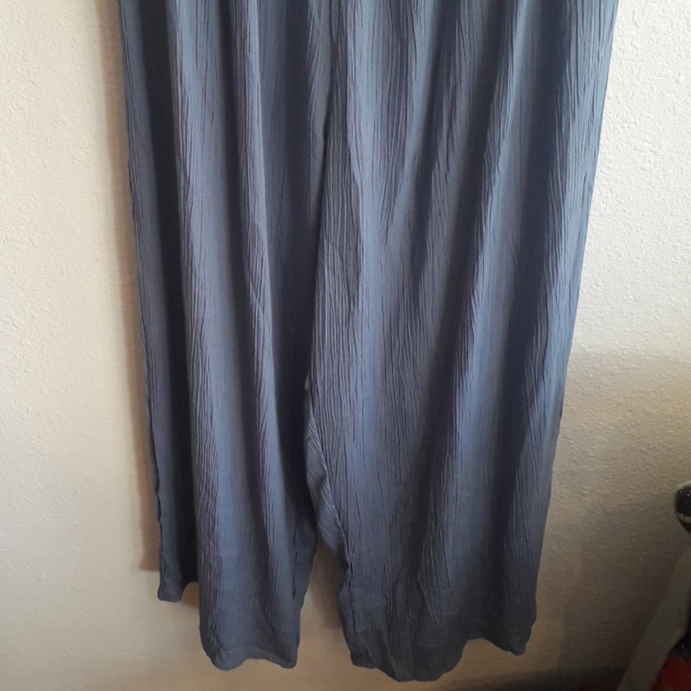 Blush Brand Boho Blue Lace Collar Gauze Pantsuit - Picture 6 of 9